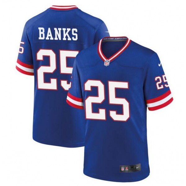 New York Giants #25 Deonte Banks Royal Classic Stitched Game Jersey