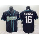Jacksonville Jaguars #16 Trevor Lawrence Black With Patch Cool Base Stitched Jersey