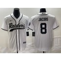 Las Vegas Raiders #8 Josh Jacobs White Cool Base Stitched Jersey