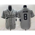 Las Vegas Raiders #8 Josh Jacobs Gray Cool Base Stitched Jersey