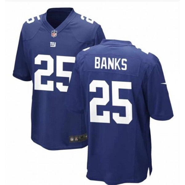 New York Giants #25 Deonte Banks Rush Blue Stitched Game Jersey