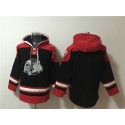 Chicago Blackhawks Blank Black Lace-Up Pullover Hoodie
