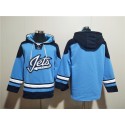 Winnipeg Jets Blank Blue Lace-Up Pullover Hoodie