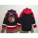 Ottawa Senators Blank Black Ageless Must-Have Lace-Up Pullover Hoodie