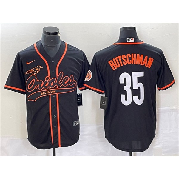 Baltimore Orioles #35 Adley Rutschman Black City Connect Cool Base Stitched Jersey