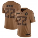 Tennessee Titans #22 Derrick Henry 2023 Brown Salute To Service Limited Stitched Jersey