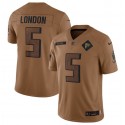 Atlanta Falcons #5 Drake London 2023 Brown Salute To Setvice Limited Stitched Jersey