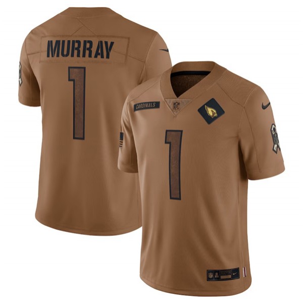Arizona Cardinals #1 Kyler Murray 2023 Brown Salute To Service Limited Stitched Jersey