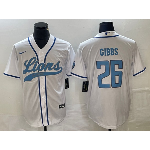 Detroit Lions #26 Jahmyr Gibbs White Cool Base Stitched Jersey
