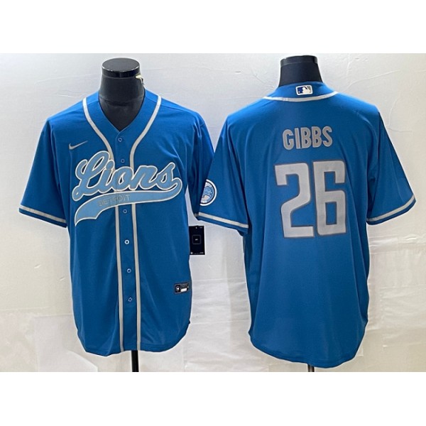 Detroit Lions #26 Jahmyr Gibbs Blue Cool Base Stitched Jersey