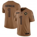 Miami Dolphins #1 Tua Tagovailoa 2023 Brown Salute To Service Limited Stitched Jersey