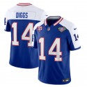 Buffalo Bills #14 Stefon Diggs Blue White 2023 F.U.S.E. 75th Anniversary Throwback Vapor Untouchable Limited Stitched Jersey
