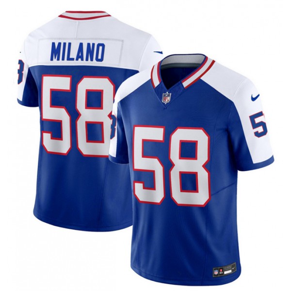 Buffalo Bills #58 Matt Milano Blue White 2023 F.U.S.E. Throwback Vapor Untouchable Limited Stitched Jersey
