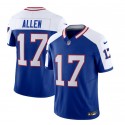 Buffalo Bills #17 Josh Allen Blue White 2023 F.U.S.E. Throwback Vapor Untouchable Limited Stitched Jersey