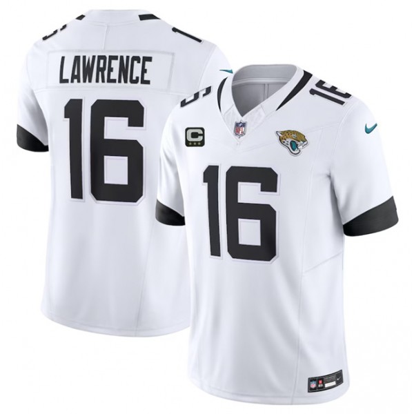 Jacksonville Jaguars #16 Trevor Lawrence White 2023 F.U.S.E With 3- Star C Patch Vapor Untouchable Limited Stitched Jersey
