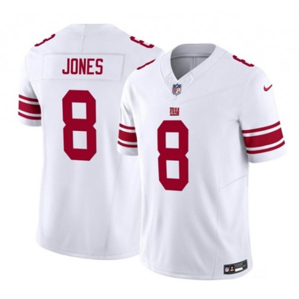 New York Giants #8 Daniel Jones White 2023 F.U.S.E. Vapor Untouchable Limited Stitched Jersey