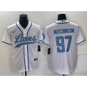 Detroit Lions #97 Aidan Hutchinson White Cool Base Stitched Jersey