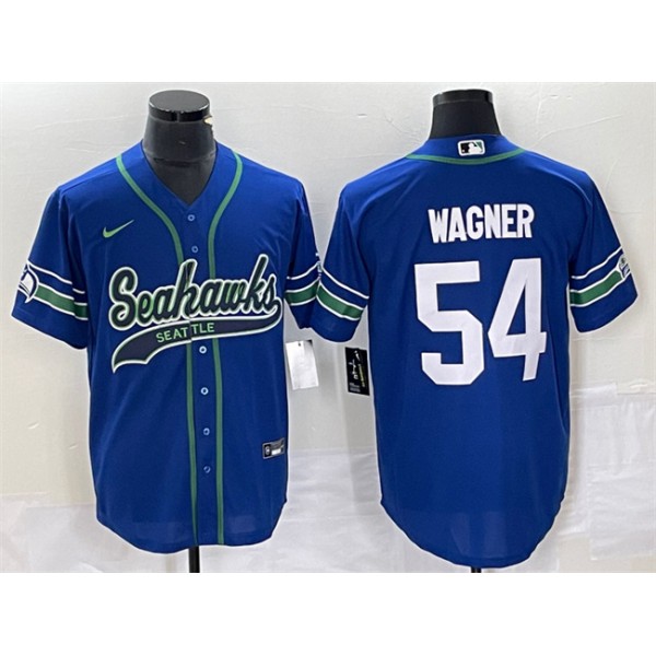 Seattle Seahawks #54 Bobby Wagner Royal Throwback Cool Base Stitched Jersey
