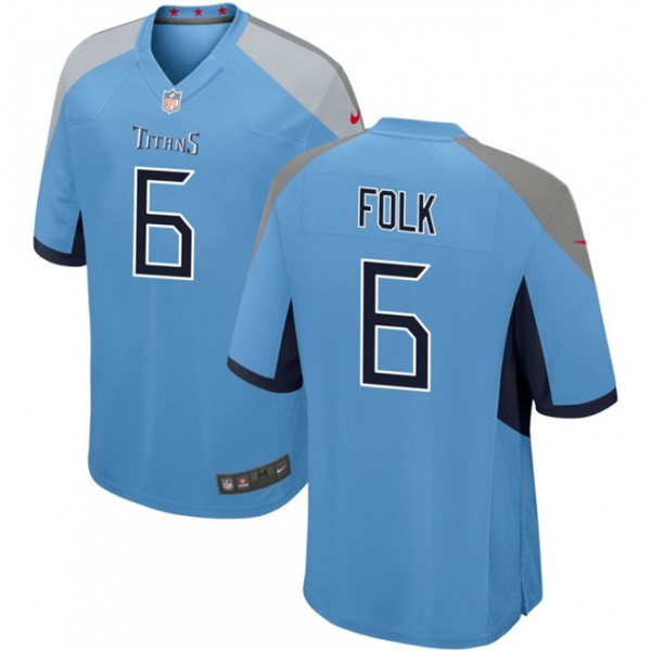 Tennessee Titans #6 Nick Folk Light Blue Stitched Game Jersey