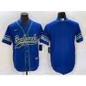 Seattle Seahawks Royal Throwback Cool Base Stitched Jersey