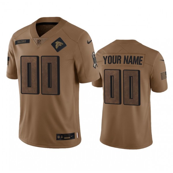 Atlanta Falcons Custom 2023 Brown Salute To Setvice Limited Stitched Jersey