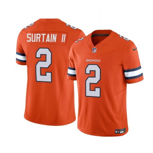 Denver Broncos #2 Pat Surtain II Orange 2023 F.U.S.E. Vapor Untouchable Stitched Jersey