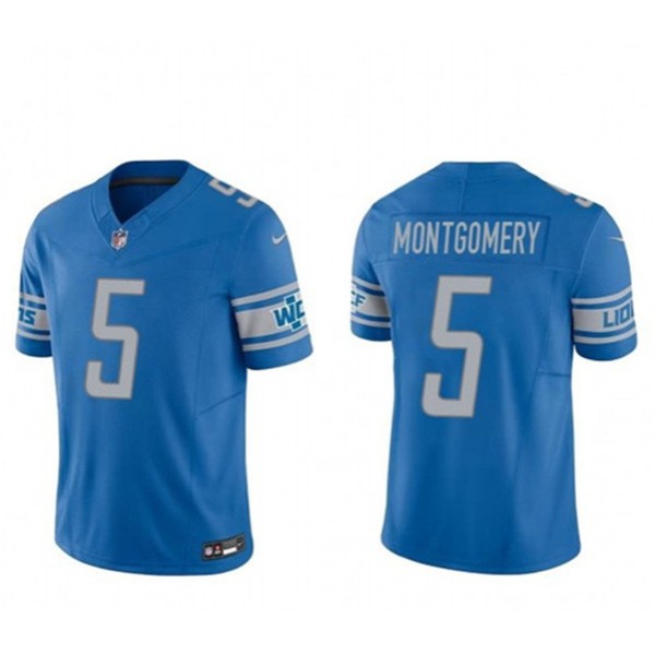 Detroit Lions #5 David Montgomery Blue 2023 F.U.S.E. Vapor Untouchable Limited Stitched Jersey