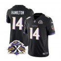 Baltimore Ravens #14 Kyle Hamilton Black 2023 F.U.S.E With Patch Throwback Vapor Limited Stitched Jersey