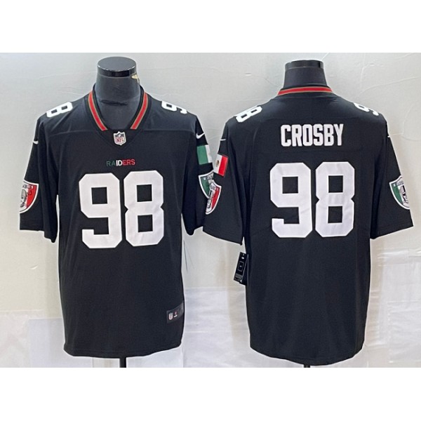 Las Vegas Raiders #98 Maxx Crosby Black Mexico Vapor Limited Stitched Jersey