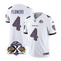 Baltimore Ravens #4 Zay Flowers White 2023 F.U.S.E With Patch Throwback Vapor Limited Stitched Jersey