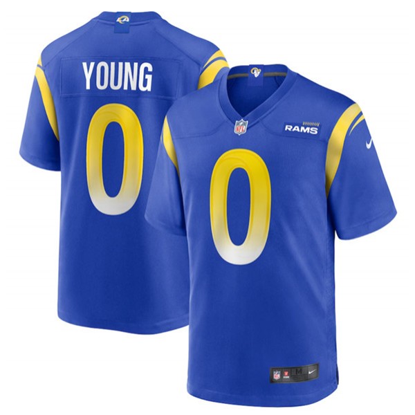 Los Angeles Rams #0 PByron Young Blue Stitched Game Jersey