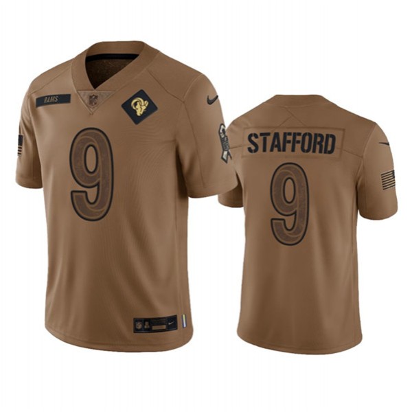 Los Angeles Rams #9 Matthew Stafford 2023 Brown Salute To Service Limited Stitched Jersey