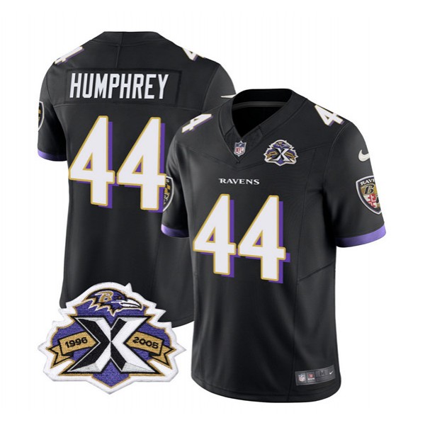 Baltimore Ravens #44 Marlon Humphrey Black 2023 F.U.S.E With Patch Throwback Vapor Limited Stitched Jersey