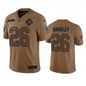 New York Giants #26 Saquon Barkley 2023 Brown Salute To Service Limited Stitched Jersey