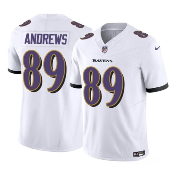Baltimore Ravens #89 Mark Andrews White 2023 F.U.S.E Vapor Limited Stitched Jersey