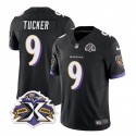 Baltimore Ravens #9 Justin Tucker Black 2023 F.U.S.E With Patch Throwback Vapor Limited Stitched Jersey