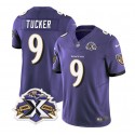 Baltimore Ravens #9 Justin Tucker Purple 2023 F.U.S.E With Patch Throwback Vapor Limited Stitched Jersey