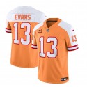 Tampa Bay Buccaneers #13 Mike Evans 2023 F.U.S.E. White Gold With 4-Star C Patch Throwback Limited Stitched Jersey