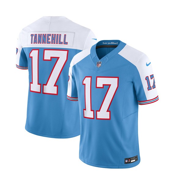 Tennessee Titans #17 Ryan Tannehill Blue White 2023 F.U.S.E. Vapor Limited Throwback Stitched Jersey