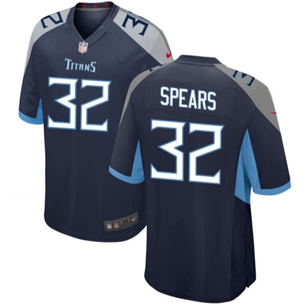 Tennessee Titans #32 Tyjae Spears Navy Stitched Game Jersey