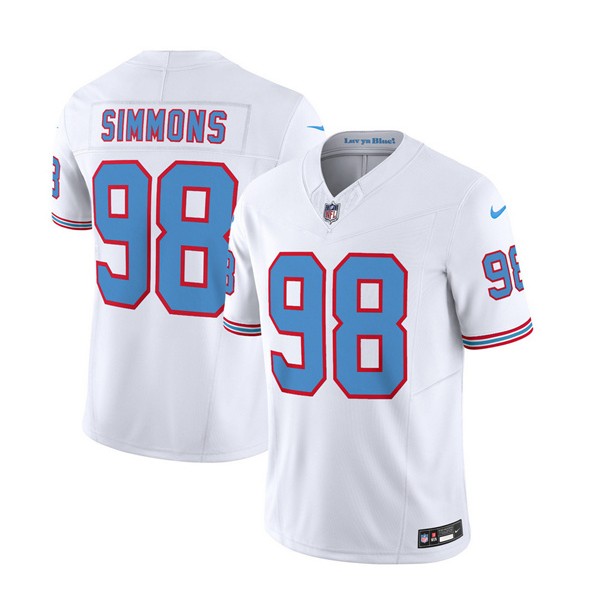 Tennessee Titans #98 Jeffery Simmons White 2023 F.U.S.E. Vapor Limited Throwback Stitched Jersey