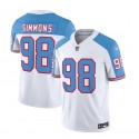Tennessee Titans #98 Jeffery Simmons White Blue 2023 F.U.S.E. Vapor Limited Throwback Stitched Jersey