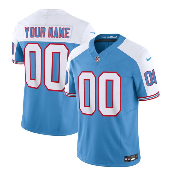Tennessee Titans Custom Blue White 2023 F.U.S.E. Vapor Limited Throwback Stitched Jersey