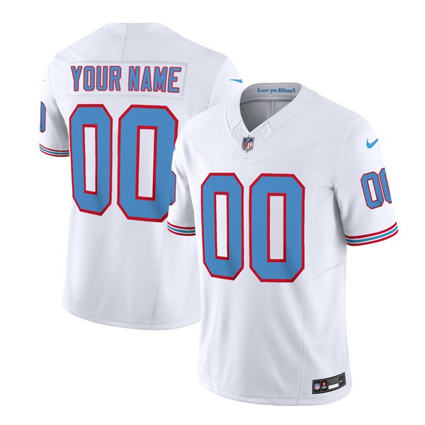 Tennessee Titans Custom White 2023 F.U.S.E. Vapor Limited Throwback Stitched Jersey