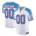 Tennessee Titans Custom White Blue 2023 F.U.S.E. Vapor Limited Throwback Stitched Jersey