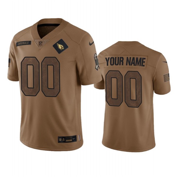 Arizona Cardinals Custom 2023 Brown Salute To Service Limited Stitched Jersey