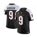 Cincinnati Bengals #9 Joe Burrow 2023 F.U.S.E. Black White With 4-Star C Patch Vapor Untouchable Limited Stitched Jersey