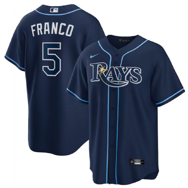Tampa Bay Rays #5 Wander Franco Navy Cool Base Stitched Jersey