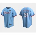 Texas Rangers #31 Max Scherzer Blue 2023 World Series Stitched Jersey