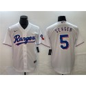 Texas Rangers #5 Corey Seager White Cool Base Stitched Jersey